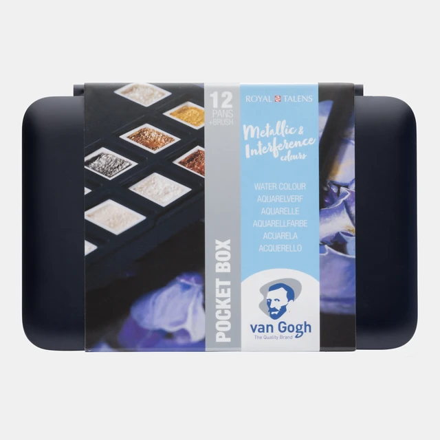Van Gogh Akvarellfärg Pocket Box "Specialty Colours " halvkopp med 12 kulörer