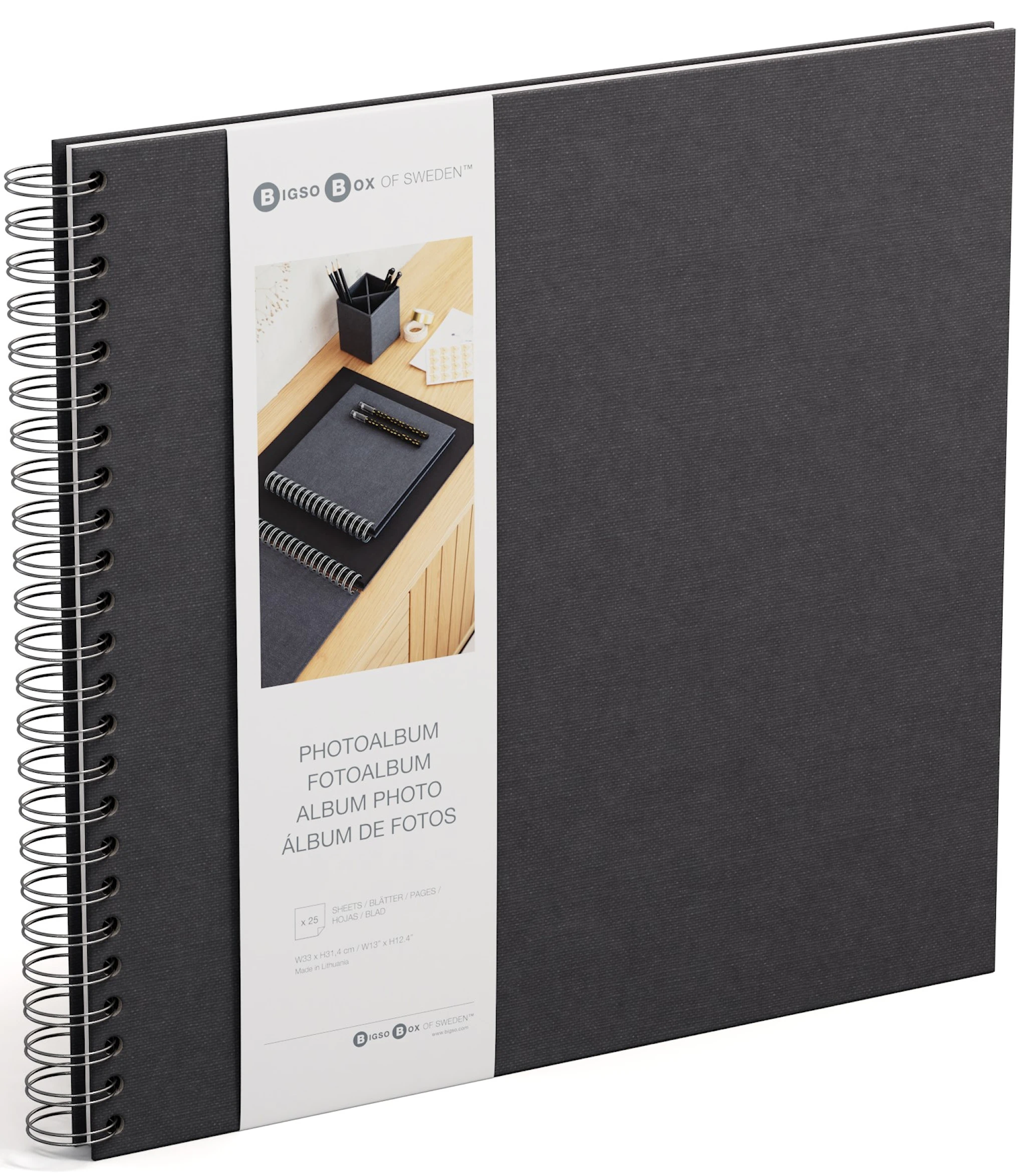 Produktbilde for Fotoalbum Black med hvite ark 35x31,5cm Bigso Box of Sweden