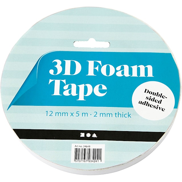 Tuotekuva 2 - 3D-Kohoteippi, Lev: 12 mm, paksuus 2 mm, 5 m/ 1 rll