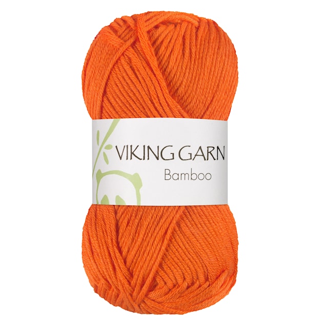 Bamboo Garn Bomullsmix 50 g Stark orange 652 Viking Garn