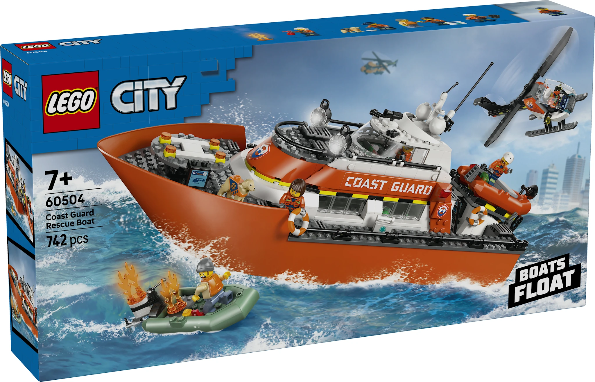 Tuotekuva ille Rajavartioston pelastusvene ja helikopteri LEGO City Exploration (60504)