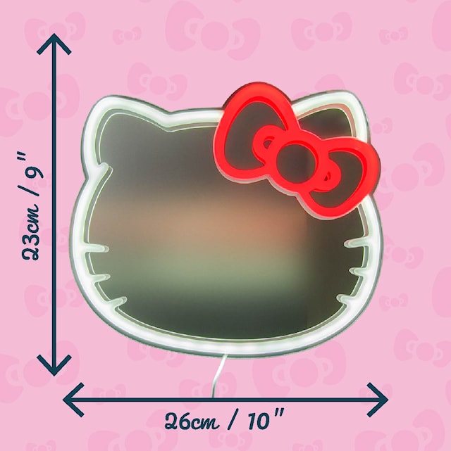 Tuotekuva 7 - Hello Kitty Seinälle Kiinnitettävä LED Neon Peili Paladone