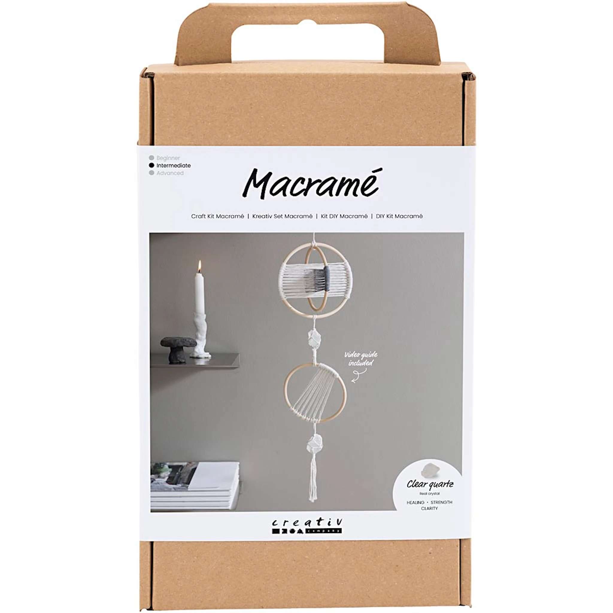 Produktbilde for DIY Kit Makramè, Mobil, grå, off white, 1 pk.