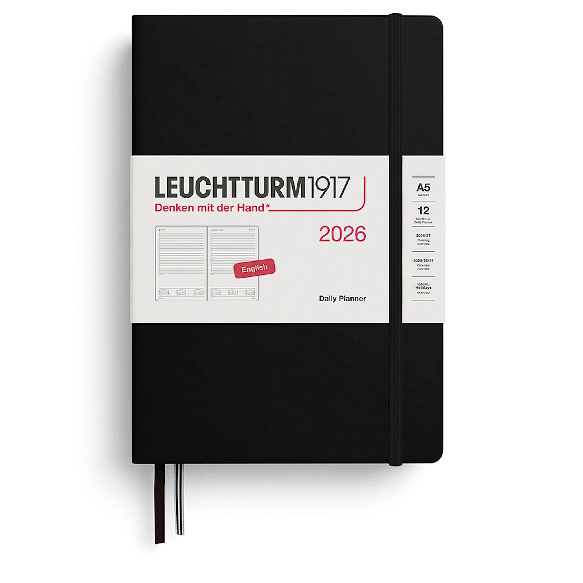 Tuotekuva ille Daily Planner 2026 A5 Black Leuchtturm1917