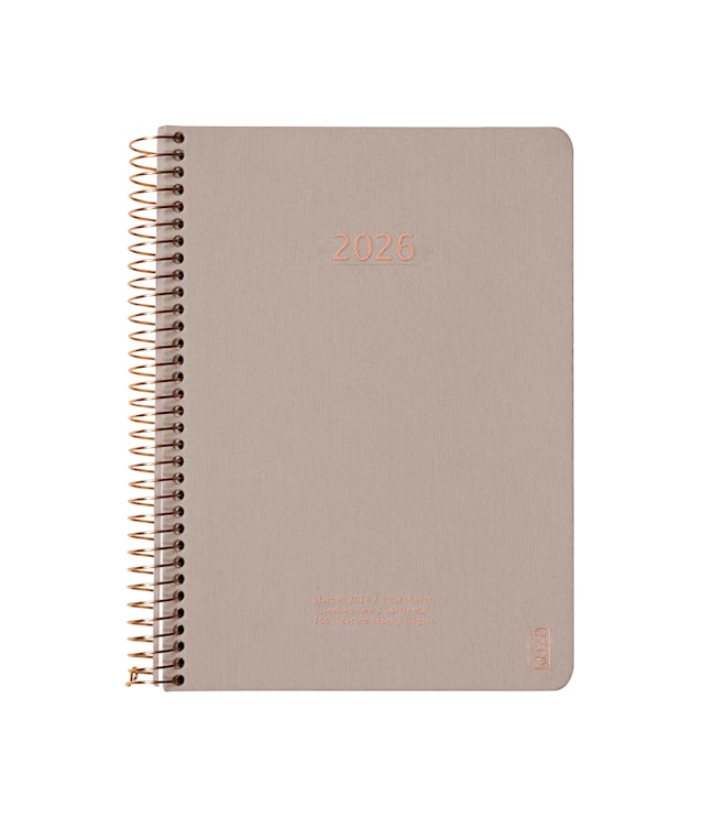 Produktbild 1 för Kalender A5 2026 Vecka Per Uppslag Sand KOZO
