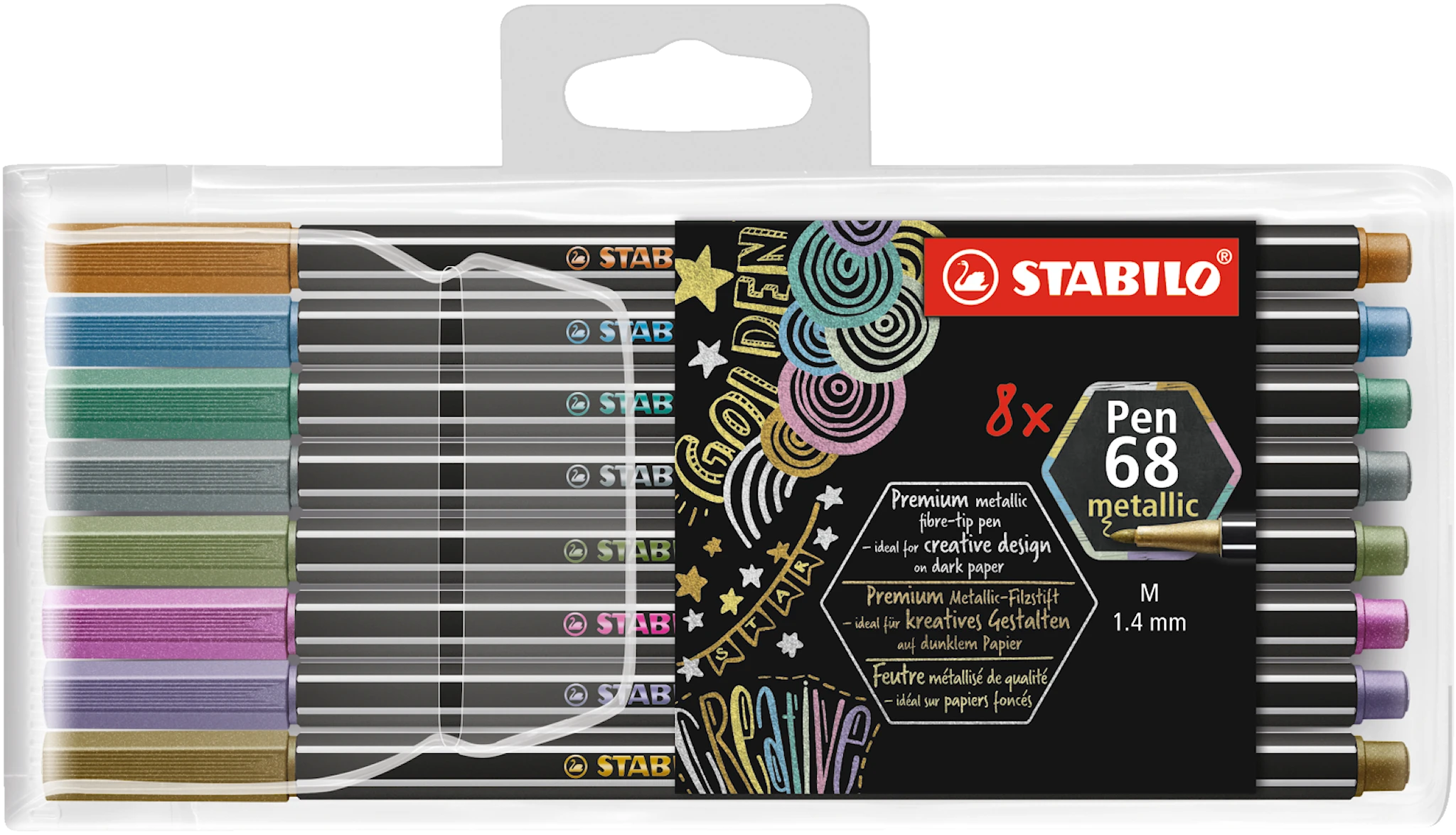Tuotekuva ille STABILO Pen 68 Metallic 8/fp, Kuitukärkikynä,
