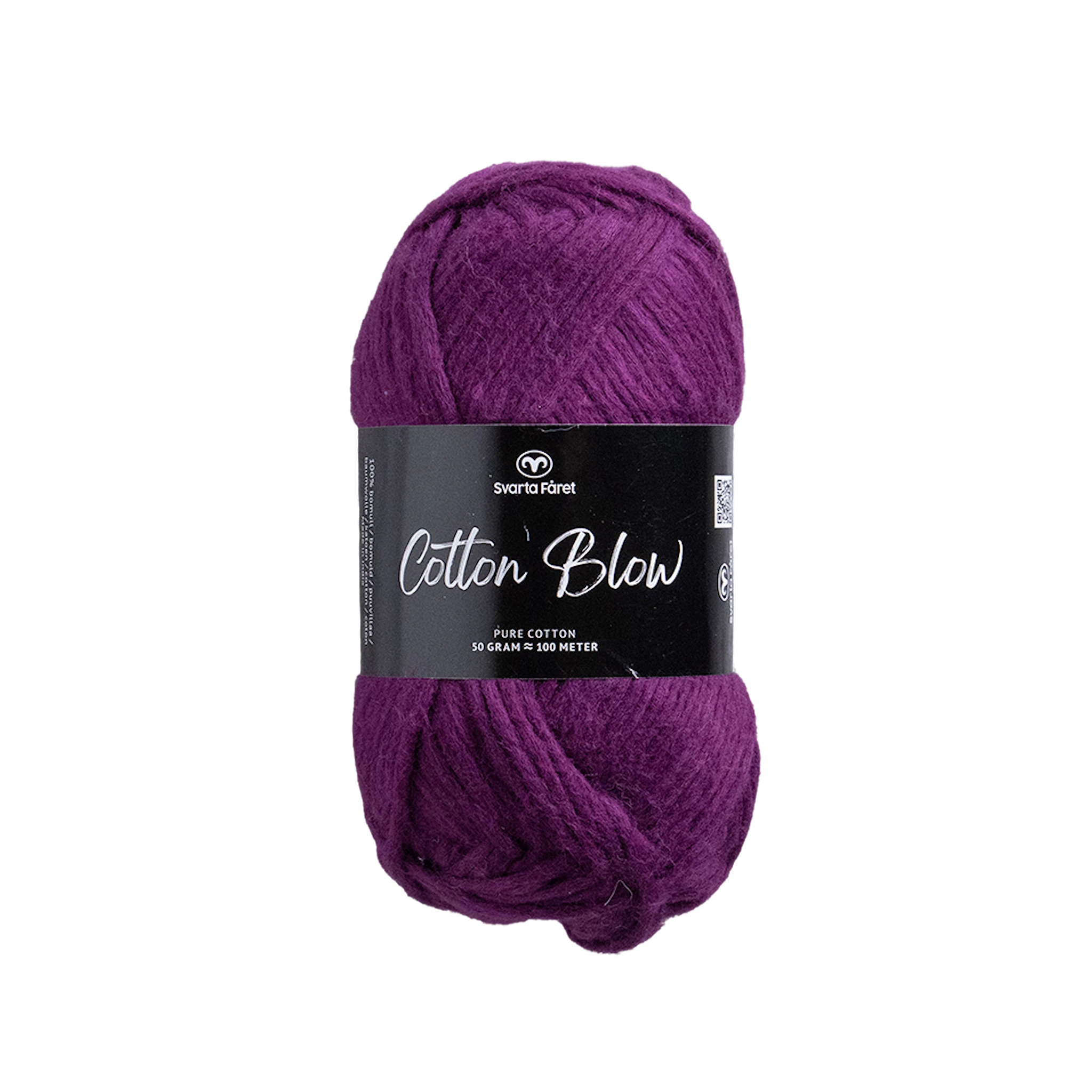 Produktbild för Cotton Blow Bomullsgarn 50 g Purple Reign 024 Svarta Fåret