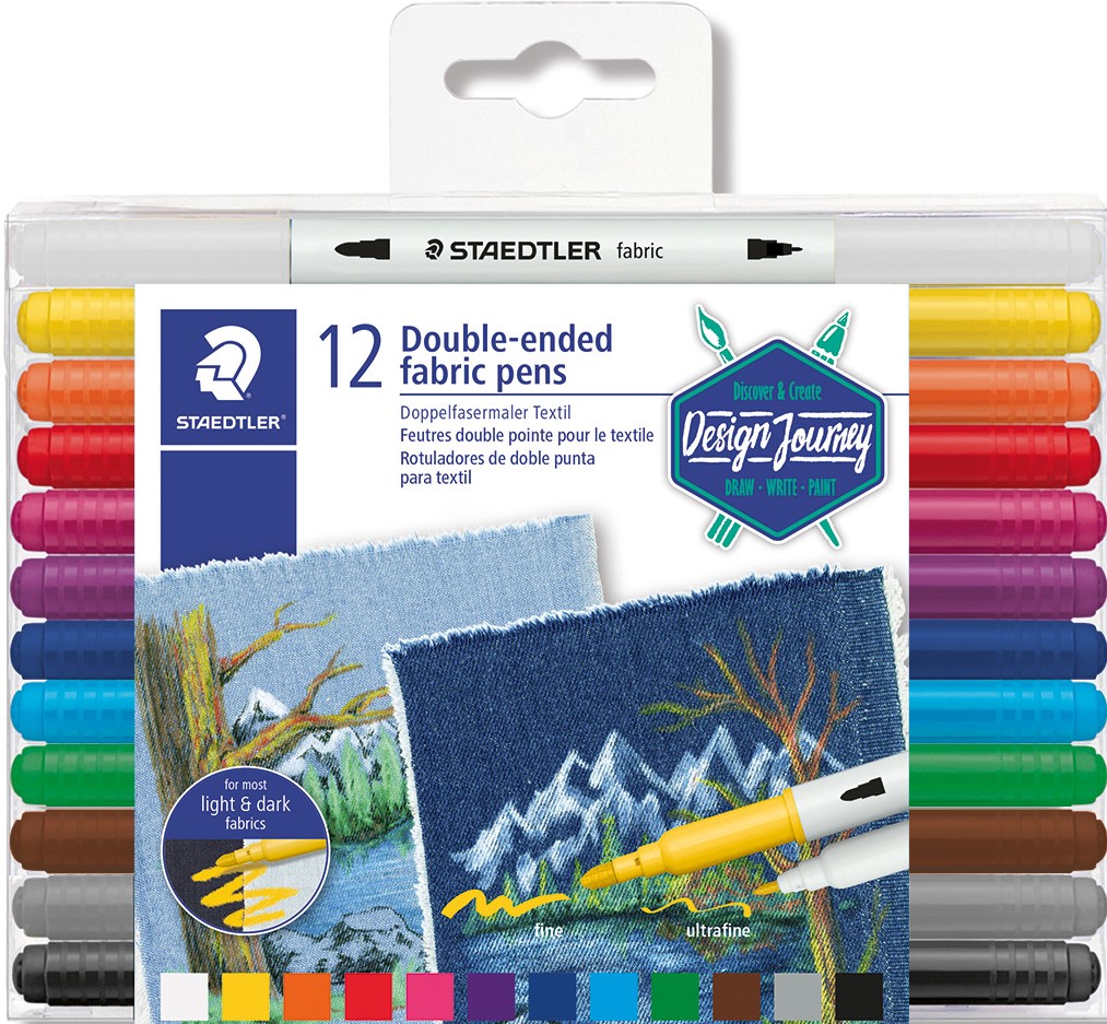Textilpenna dubbelspets 12-p Design Journey Staedtler