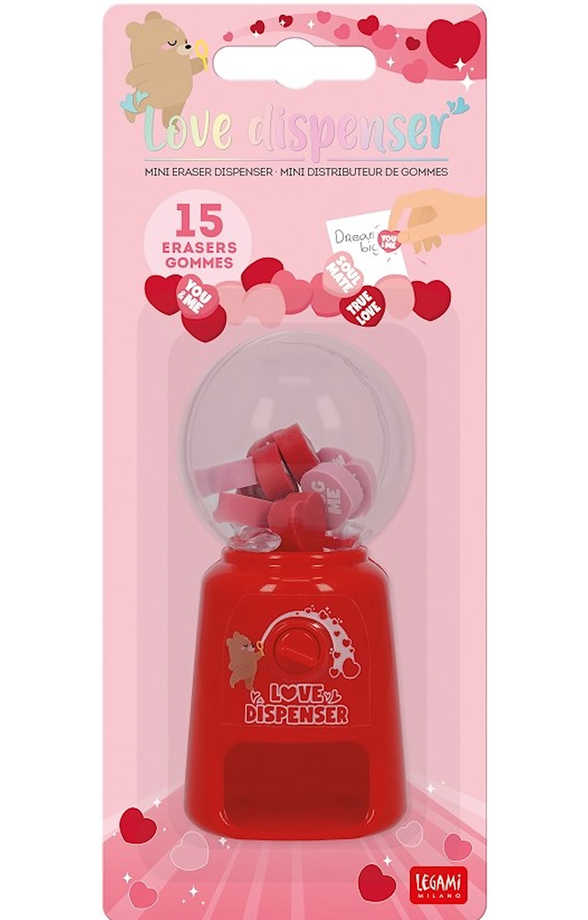 Produktbild för Automat för Suddgummi Mini Love Legami