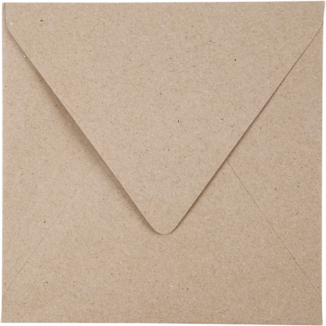 Tuotekuva 1 - Kierrätetty kirjekuori, kirjekuoren koko 16x16 cm, 120 g, luonnonrusk., 50 kpl/ 1 pkt