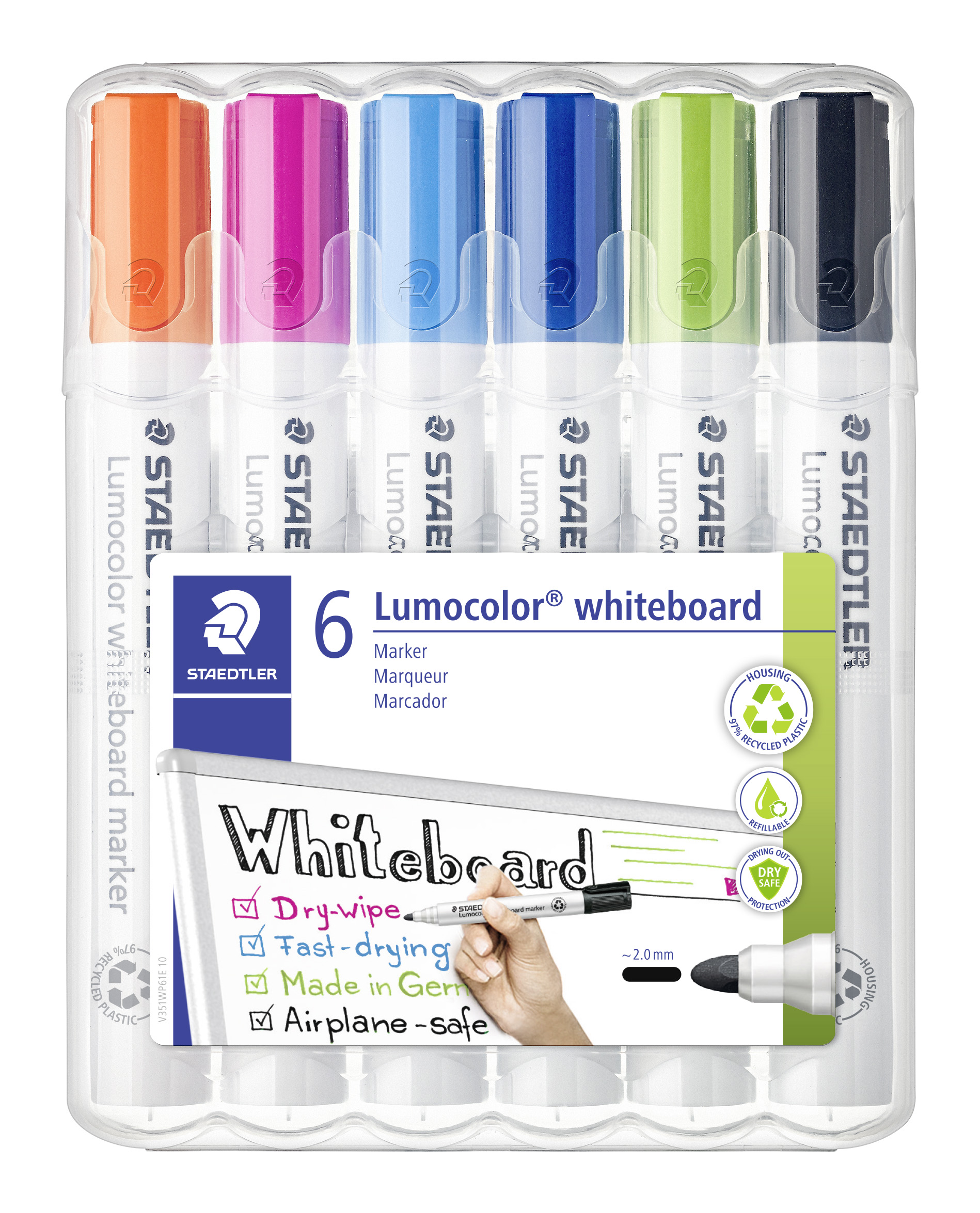 Lumocolor whiteboardpennor 6-pack Staedtler