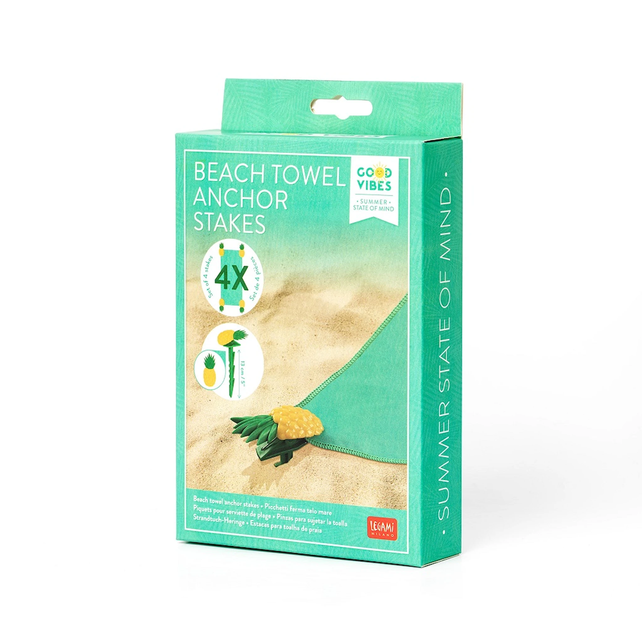 Produktbild för Förankringspinnar för badhandduk Pineapple (4 st), Kidek