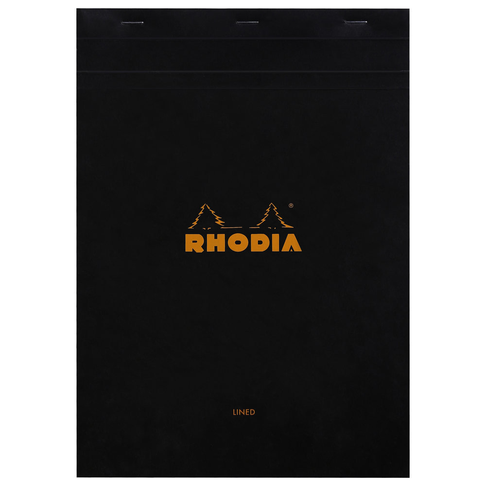 Häftat Block Kortsida Svart Linjerat A4 Rhodia