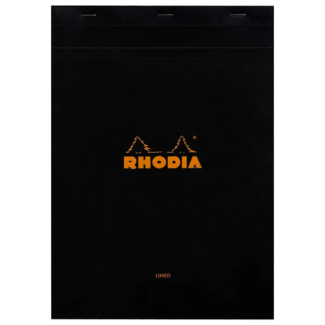 Nidottu Lehtiö Musta N°18 Viivoitettu A4 Rhodia