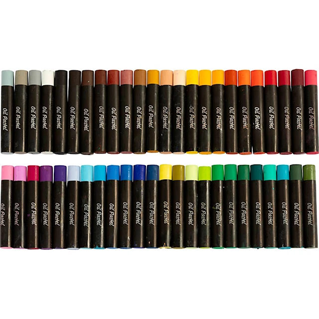 Öljypastelliliidut, Pit. 7 cm, paksuus 11 mm, värilajitelma, 48 kpl/ 1 pkt