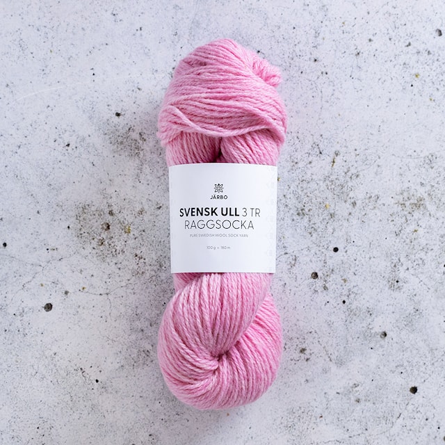 Svensk Ull 3tr Raggsokk 100 gr Rosendal Pink 217 Järbo