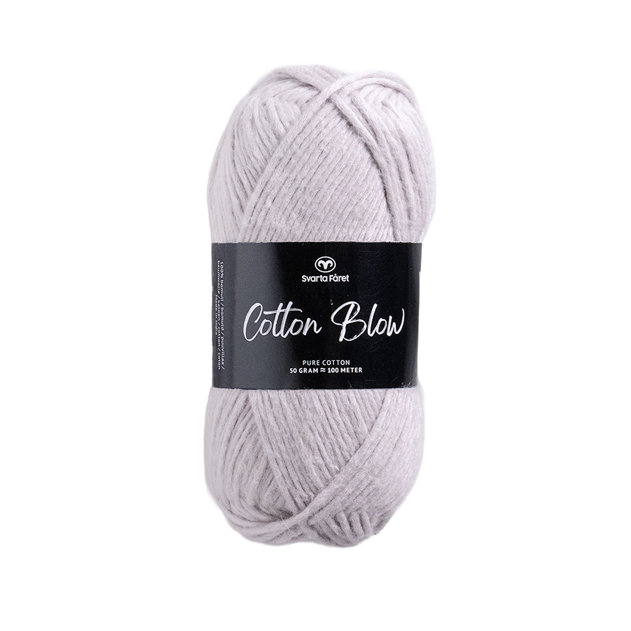 Produktbild för Cotton Blow Bomullsgarn 50 g Earl Greyed 004 Svarta Fåret