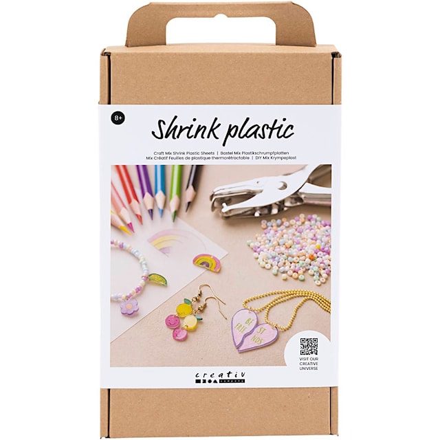 Tuotekuva 1 - Askartelupaketti Kutistemuoviarkit, Korut, 1 pkk/ 1 pkt