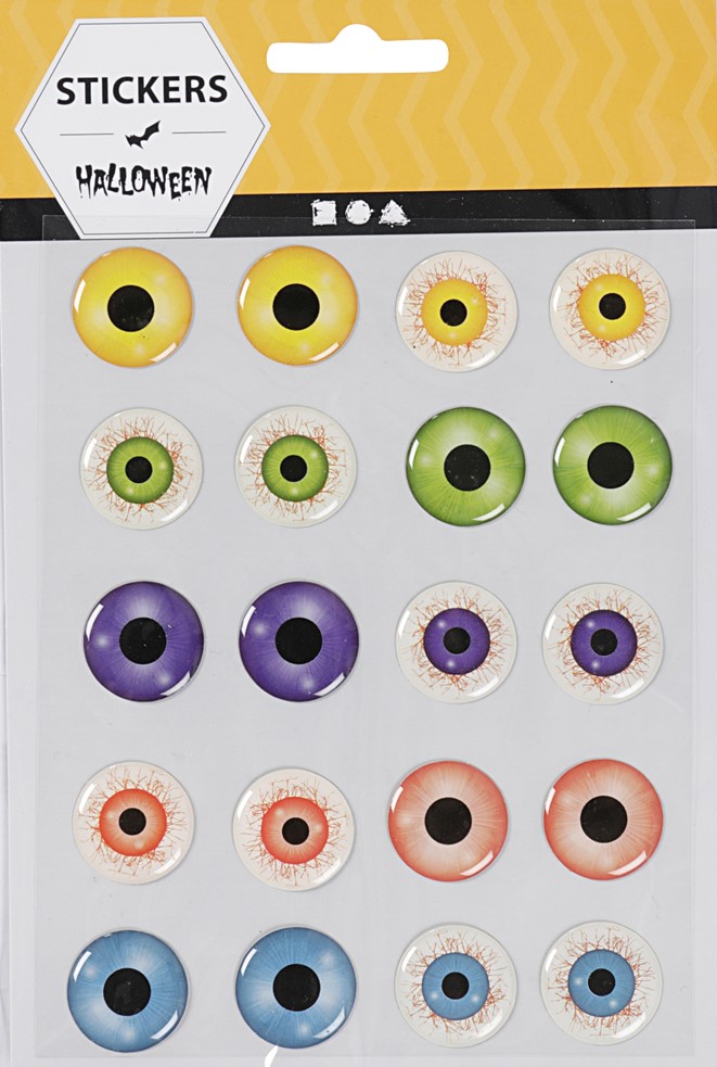 3D Stickers Självlysande Läskiga Ögon 20 mm,10-pack