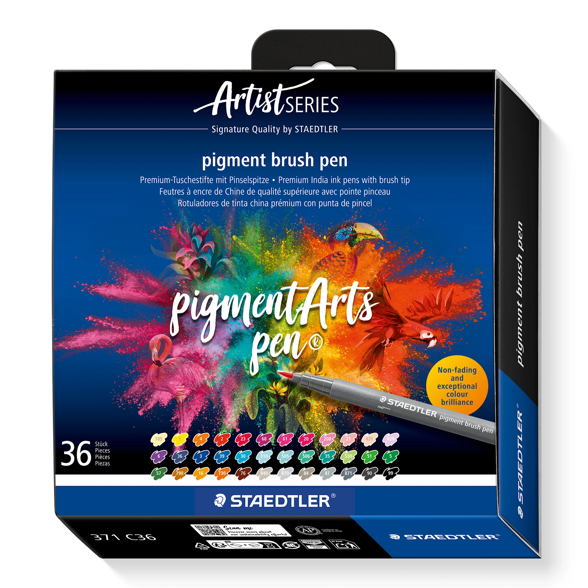 Produktbilde for Brush Pen Pigment 36-pack Staedtler