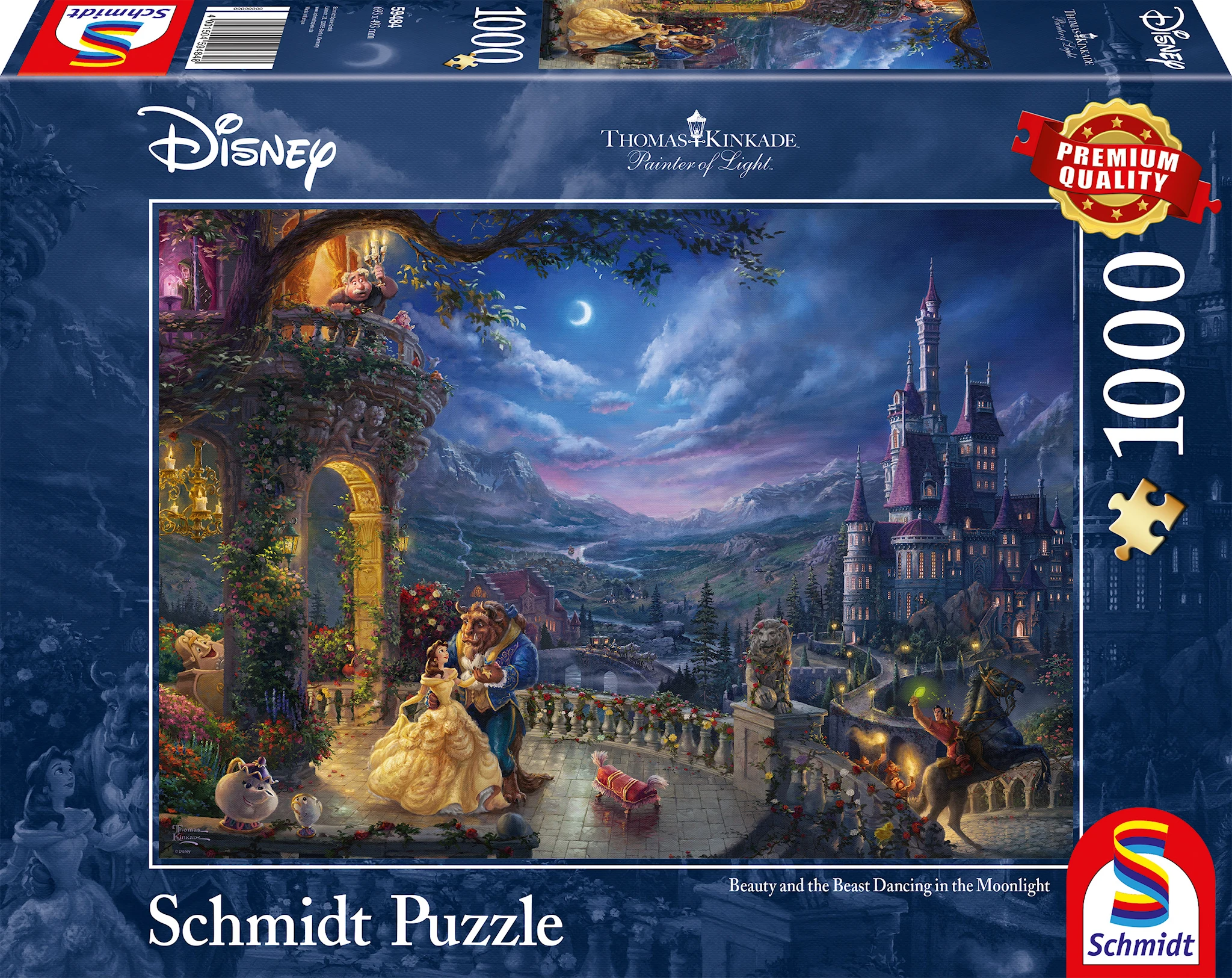 Produktbild för Disney The Beauty and the Beast Dancing Thomas Kinkade Pussel 1000 bitar Schmidt