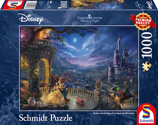 Disney The Beauty and the Beast Dancing Thomas Kinkade Pussel 1000 bitar Schmidt
