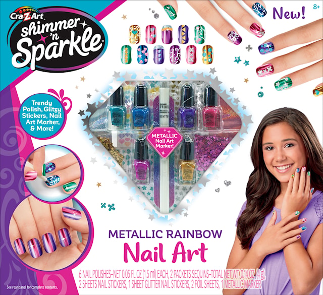 Produktbilde 2 for Metallic Rainbow Nail Art Shimmer N Sparkle
