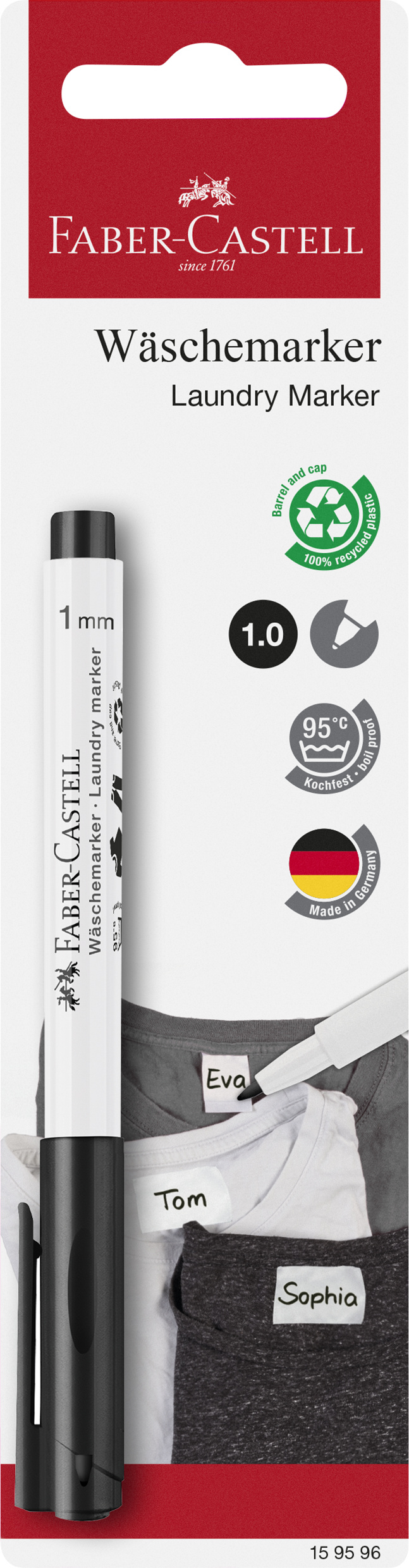 Textilpenna Svart 1-p, Faber-Castell