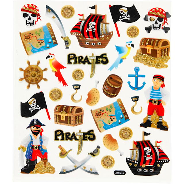 Produktbild 3 för Klistermärken Glitter Pirater 1 Ark