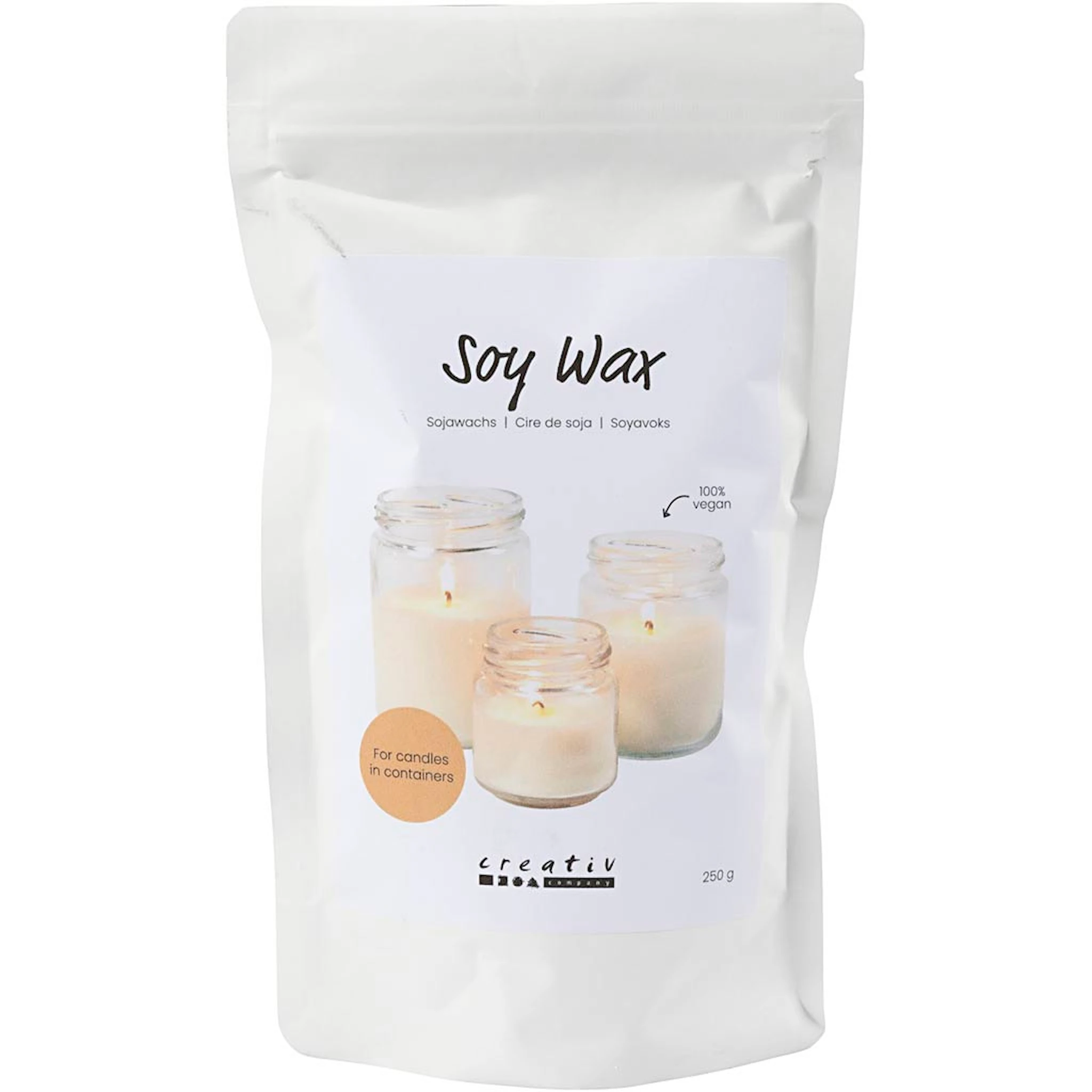 Produktbilde for Soyavoks, Voks til lys i lysestaker, creme, 250 g/ 1 pk.