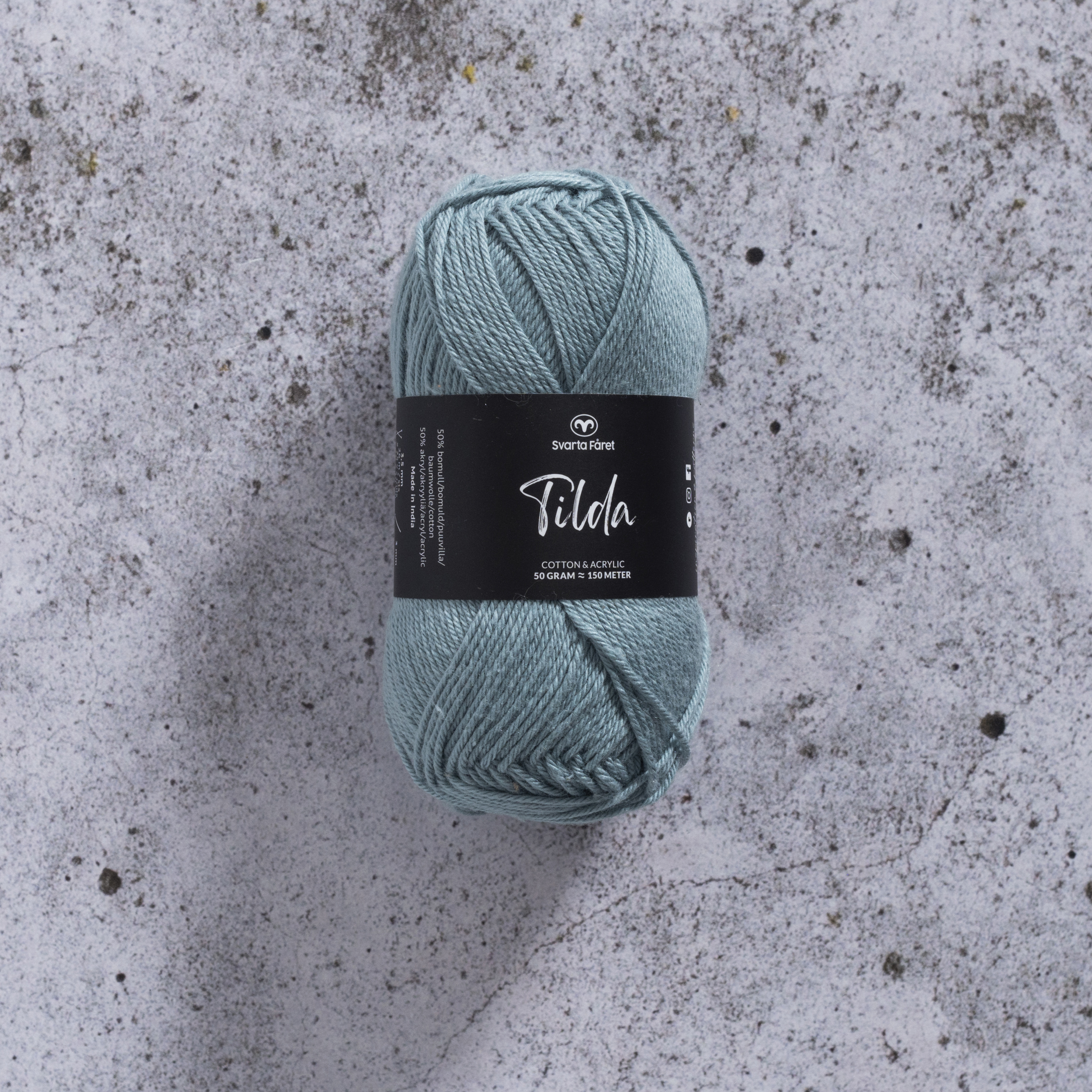 Tilda Garn Bomullsmix 50 g mörk aqua 568 Svarta Fåret