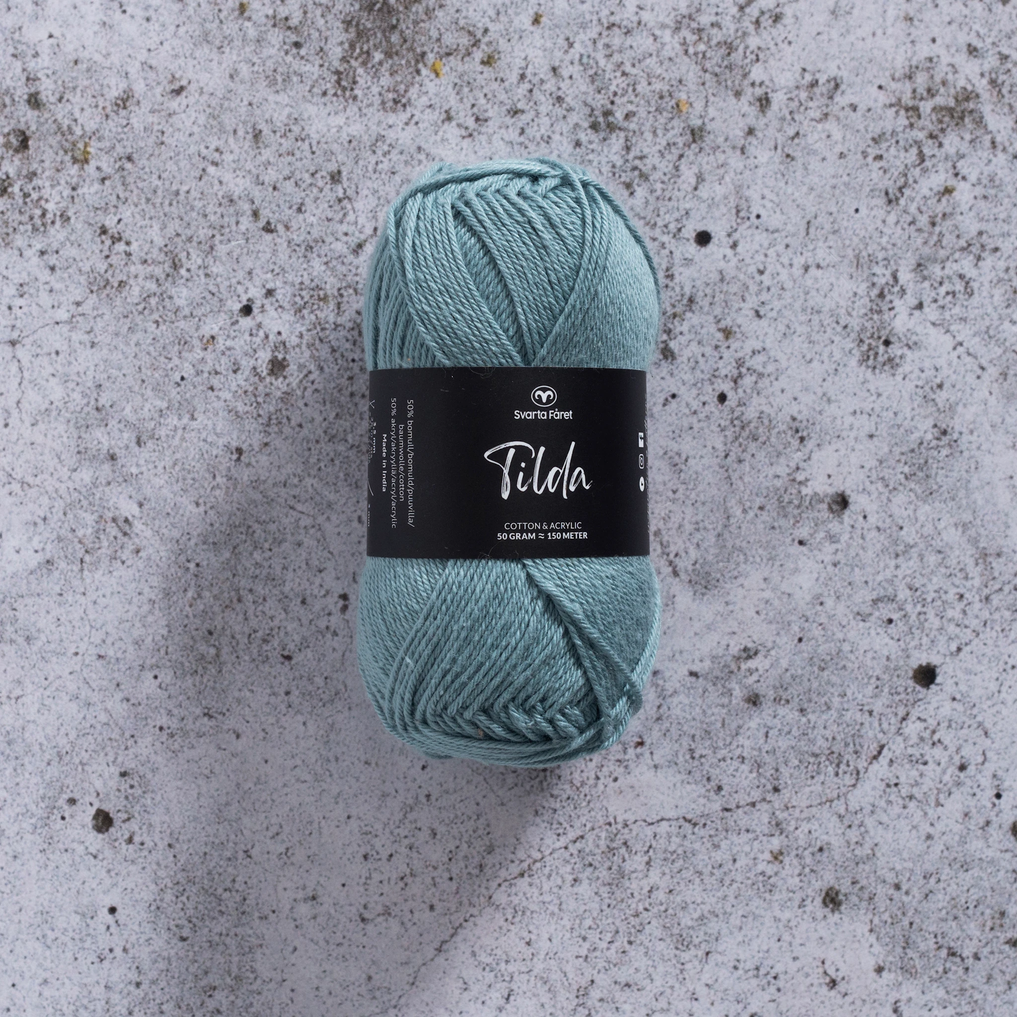 Produktbild för Tilda Garn Bomullsmix 50g Svarta Fåret