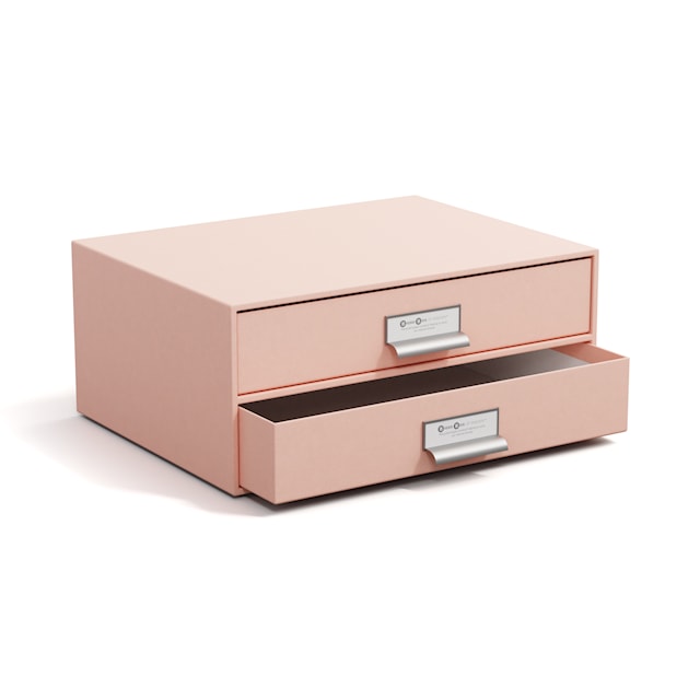 Produktbilde 4 for Skrivebordsskuff Birger med 2 skuffer holder A4 Dusty Pink Bigso Box of Sweden