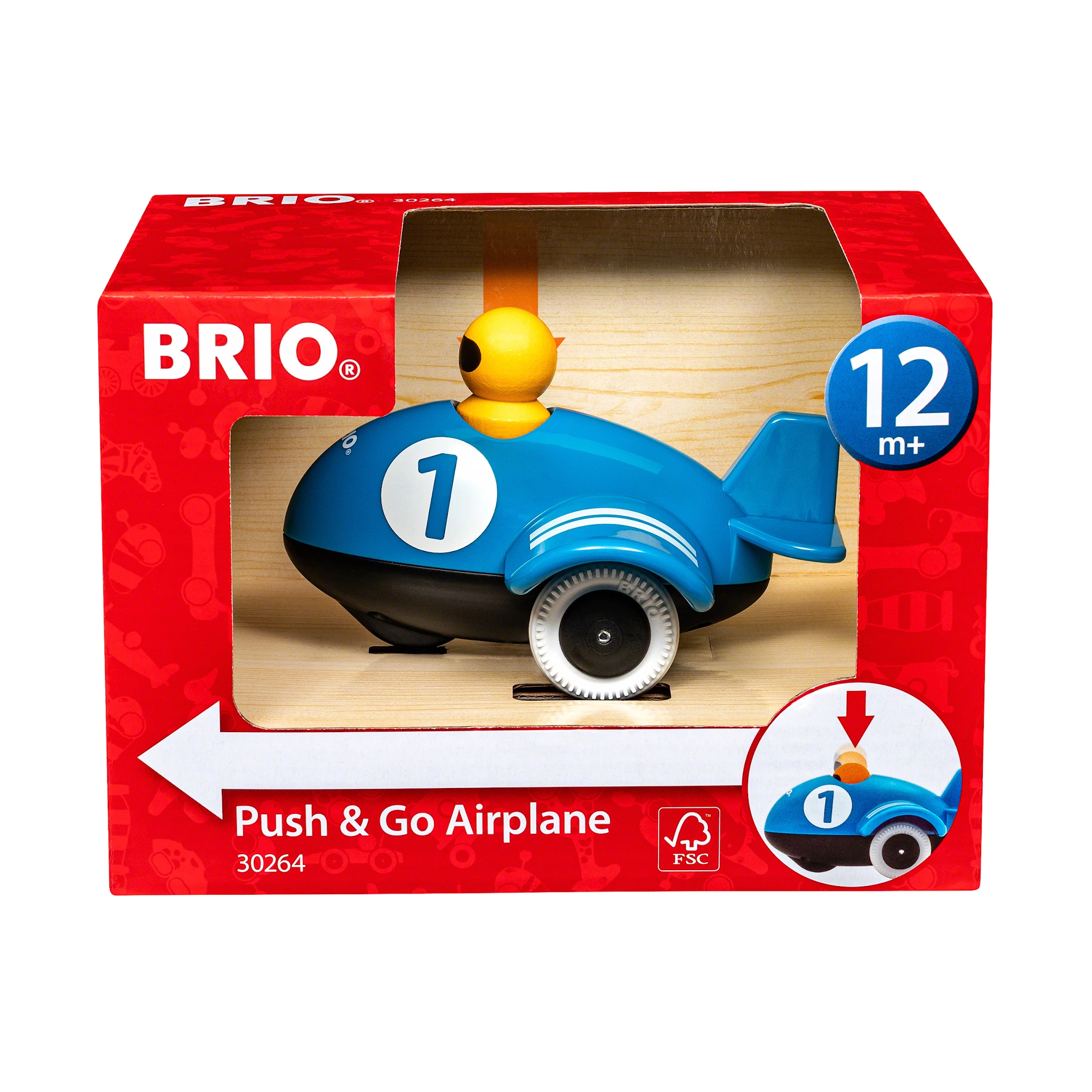 Produktbild för Push & Go Flygplan, Brio