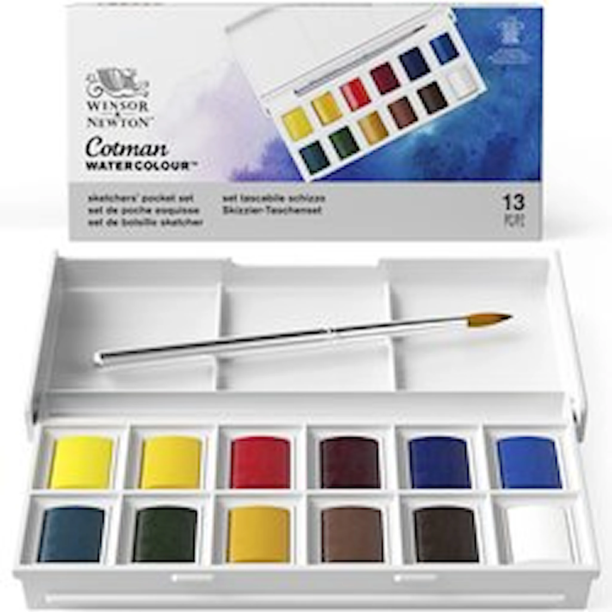 Tuotekuva ille Akvarellivärit Cotman Taskurasia 12 1/2-värinappia Winsor & Newton