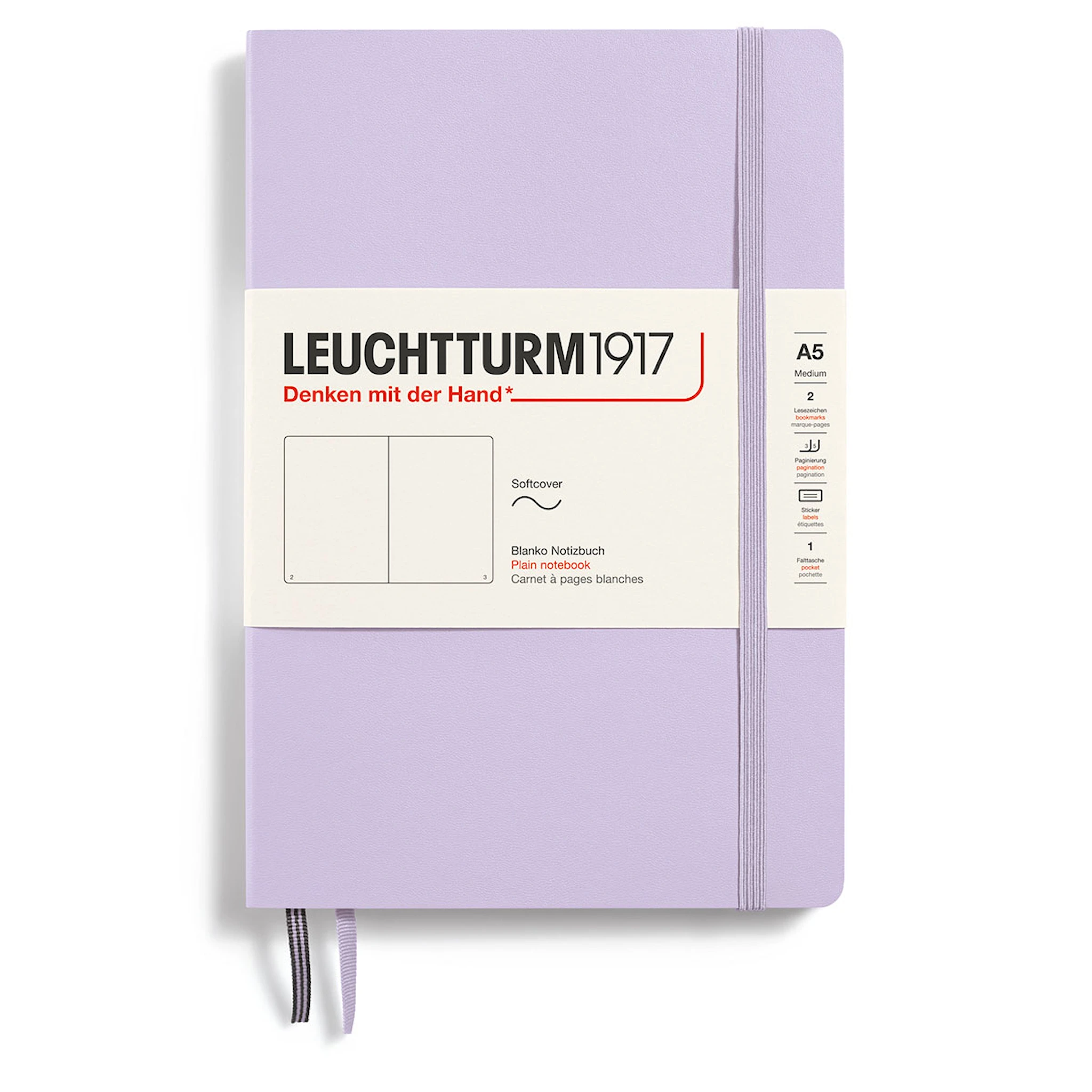 Tuotekuva ille Muistikirja A5 Pehmeäkantinen Linjaton Lila Leuchtturm1917