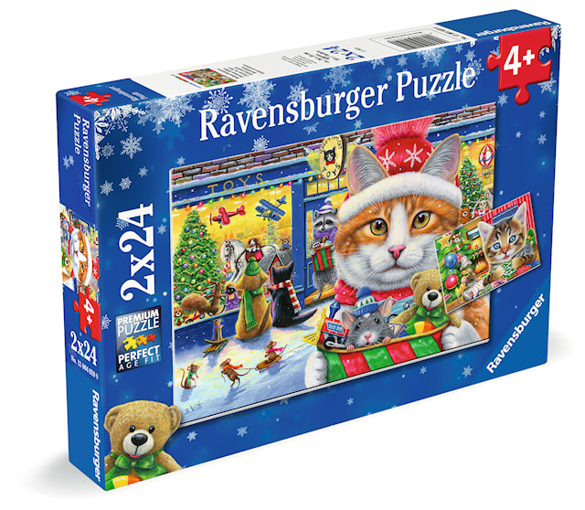 Produktbilde 4 for Julekatter-puslespill 2x24 brikker, Ravensburger