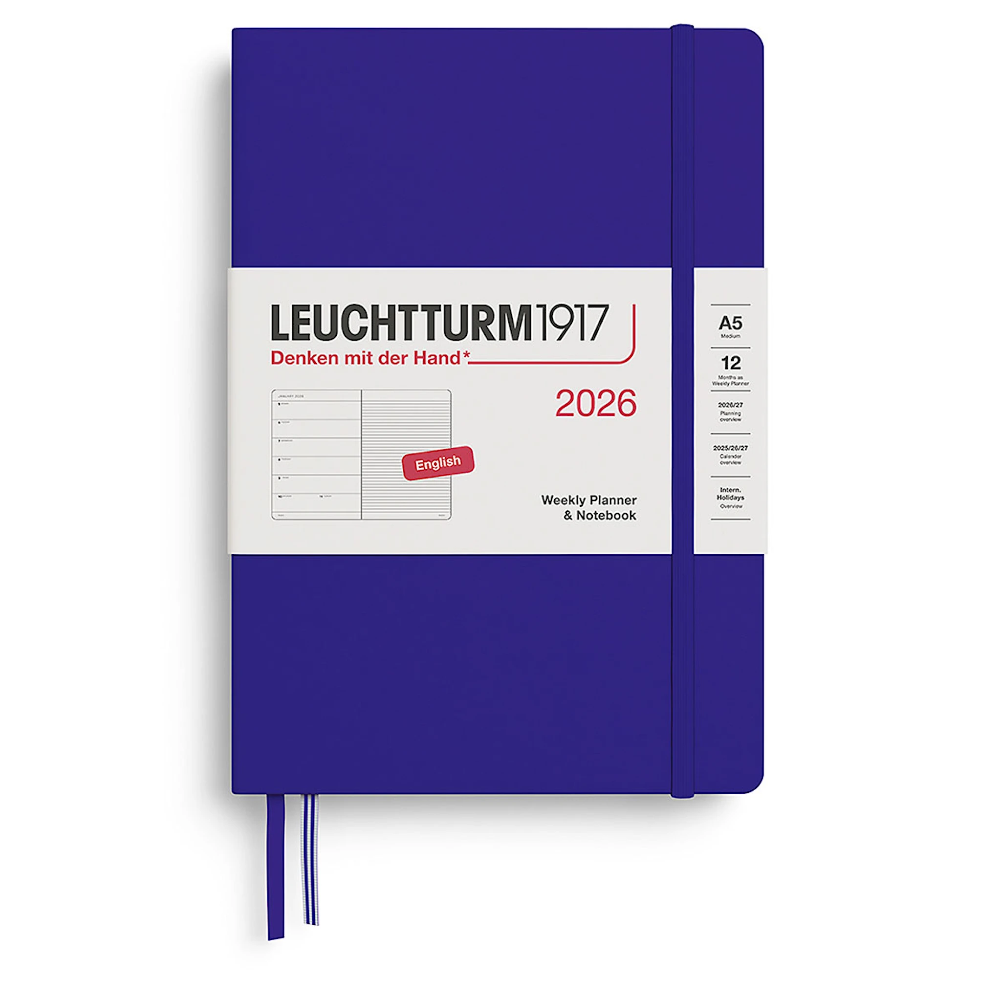 Tuotekuva ille Weekly Planner & Notebook 2026 A5 Ink Leuchtturm1917