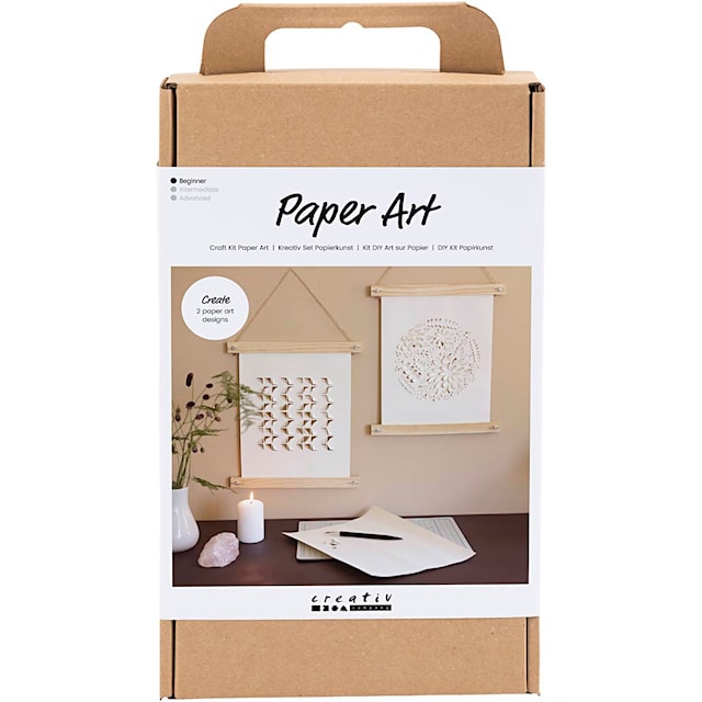 Tuotekuva 1 - Askartelusetti Paperitaide, Paperikoristeet ripustamista varten, luonnonvalkoinen, 1 pkk/ 1 pkt