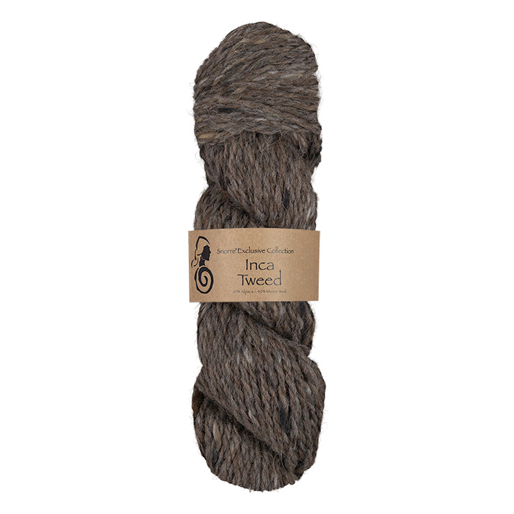 Produktbild för Inca Tweed Alpacka, ull 50 gr Brun 109, Viking Snorre
