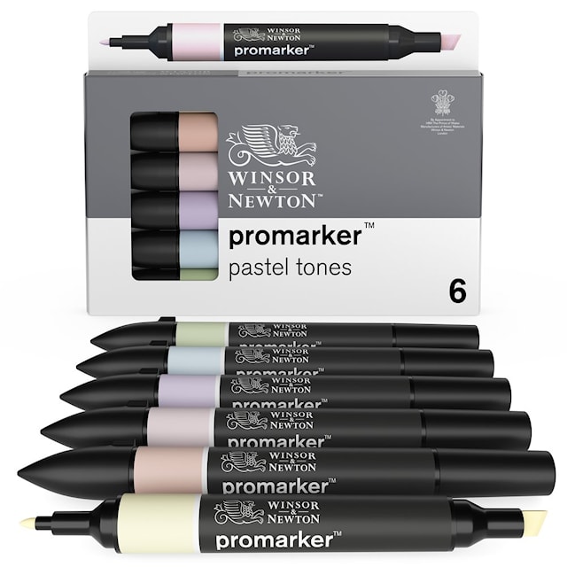 Produktbilde 3 for Markørpenn ProMarker Sett 6 Pastel tones Winsor & Newton
