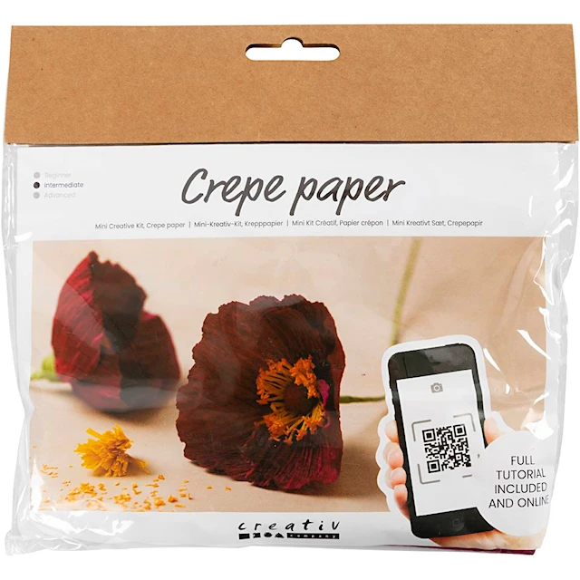 Mini DIY Kit Kräppapper, Vallmo