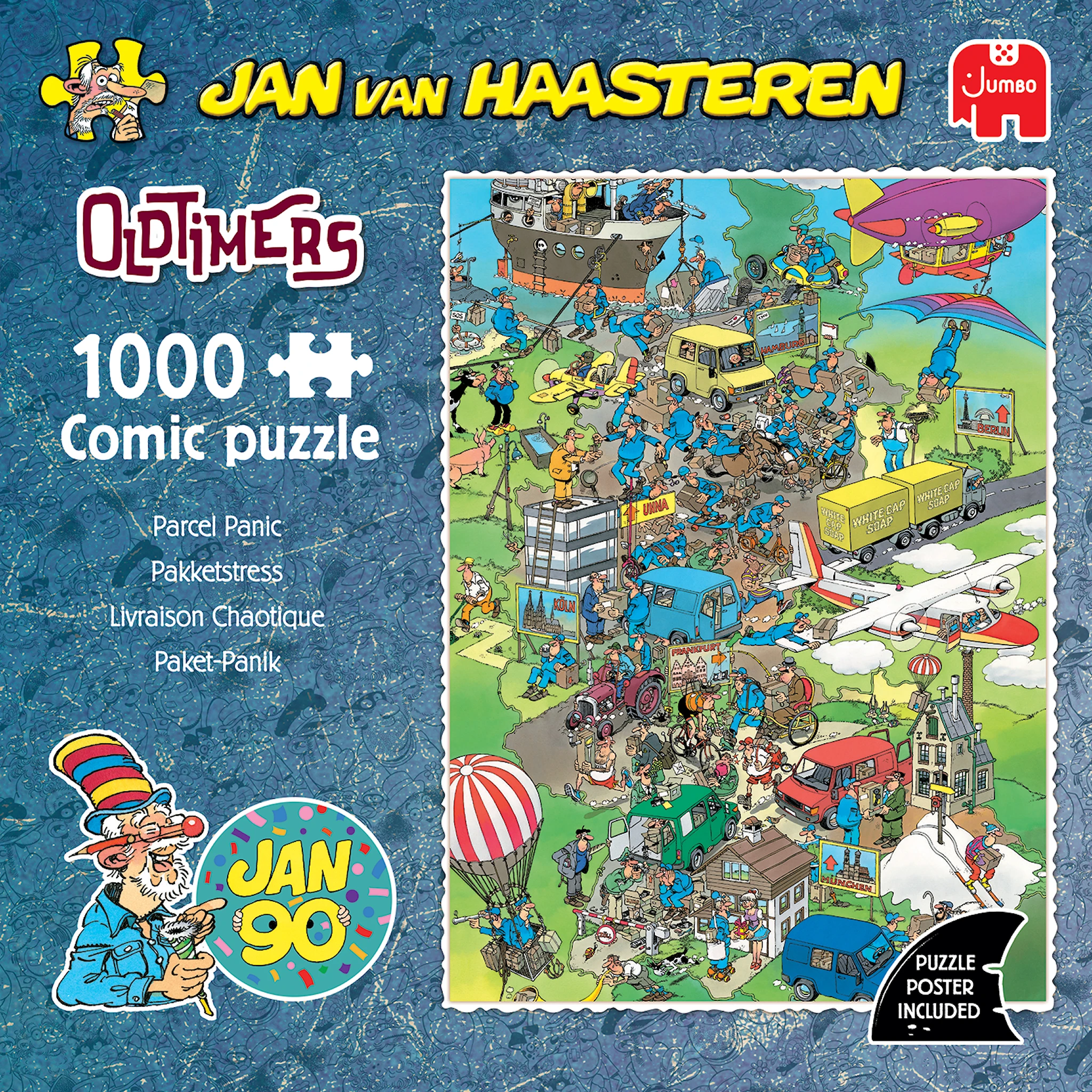Produktbild för Jan van Haasteren Oldtimer - Parcel Panic! Pussel 1000 bitar