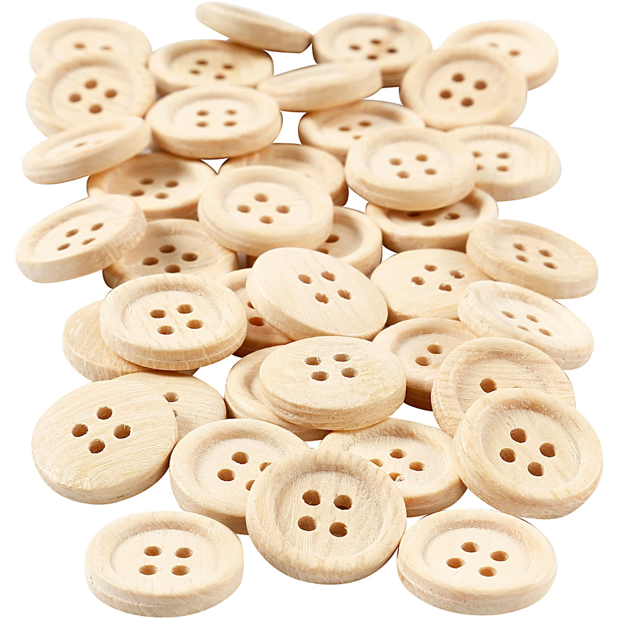 Produktbilde for Treknapper, dia. 18 mm, 4 hull, 40 stk./ 1 pk.