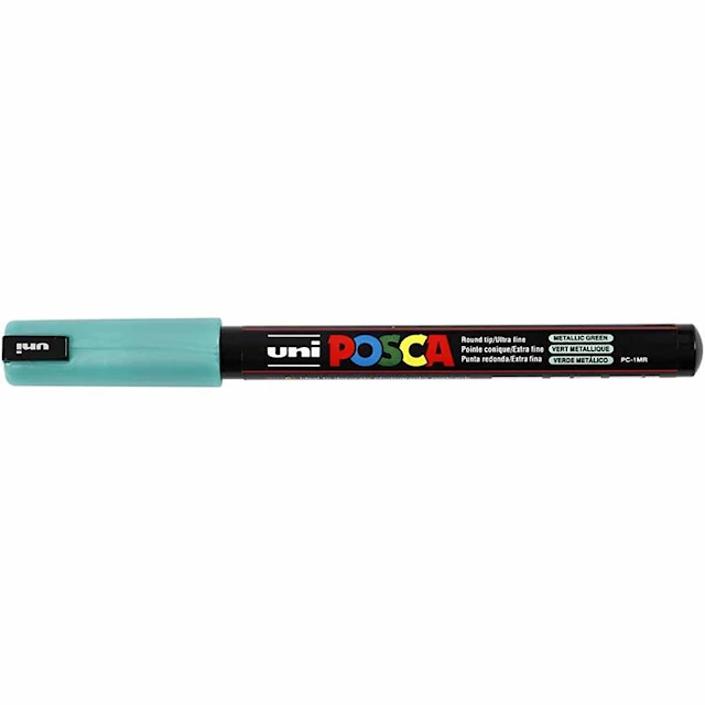 Posca Marker , nr. PC-1MR, spets 0,7 mm, extra fine, metallgrön, 1 st.