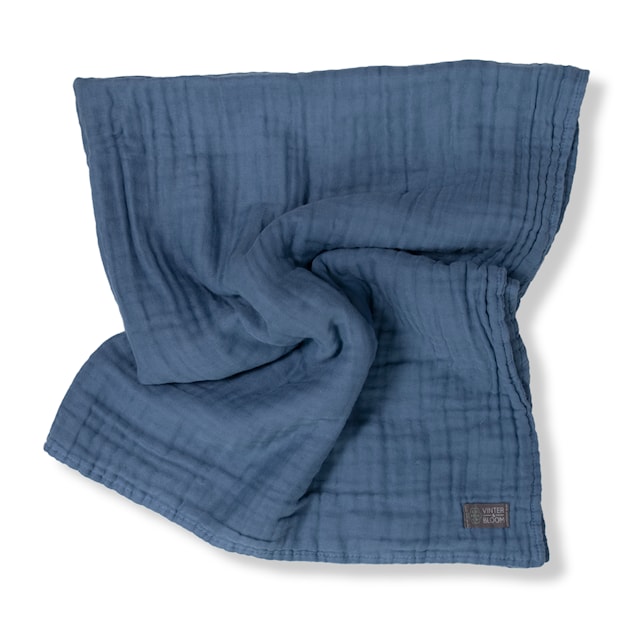 Babyteppe Layered Muslin EKO Storm Blue Vinter & Bloom
