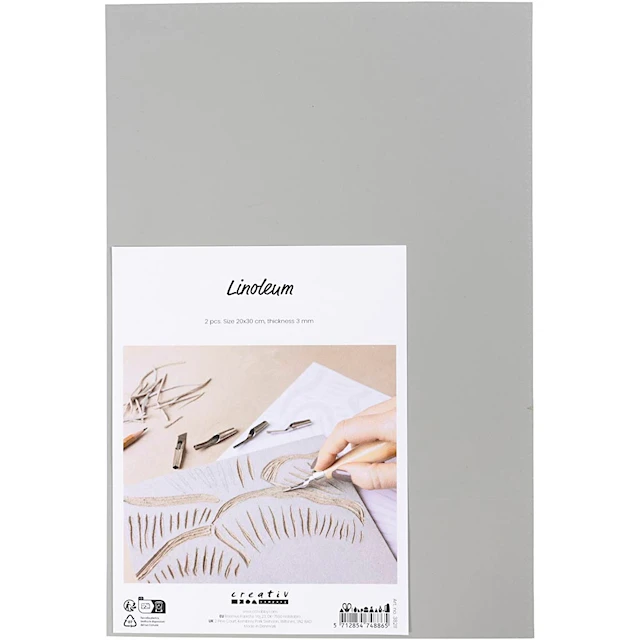 Linoleumplatta Grå 20x30 cm 3 mm 2-pack
