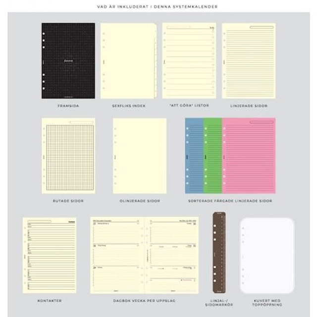 Tuotekuva 4 - Systemikalenteri A5 Lockwood Konjakki Filofax
