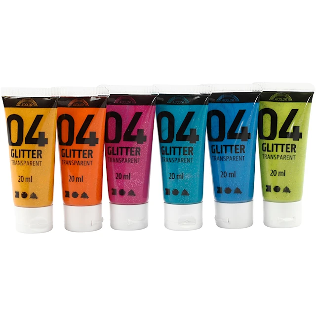 Akrylfärg Mix 04 Glitter 6x20 ml