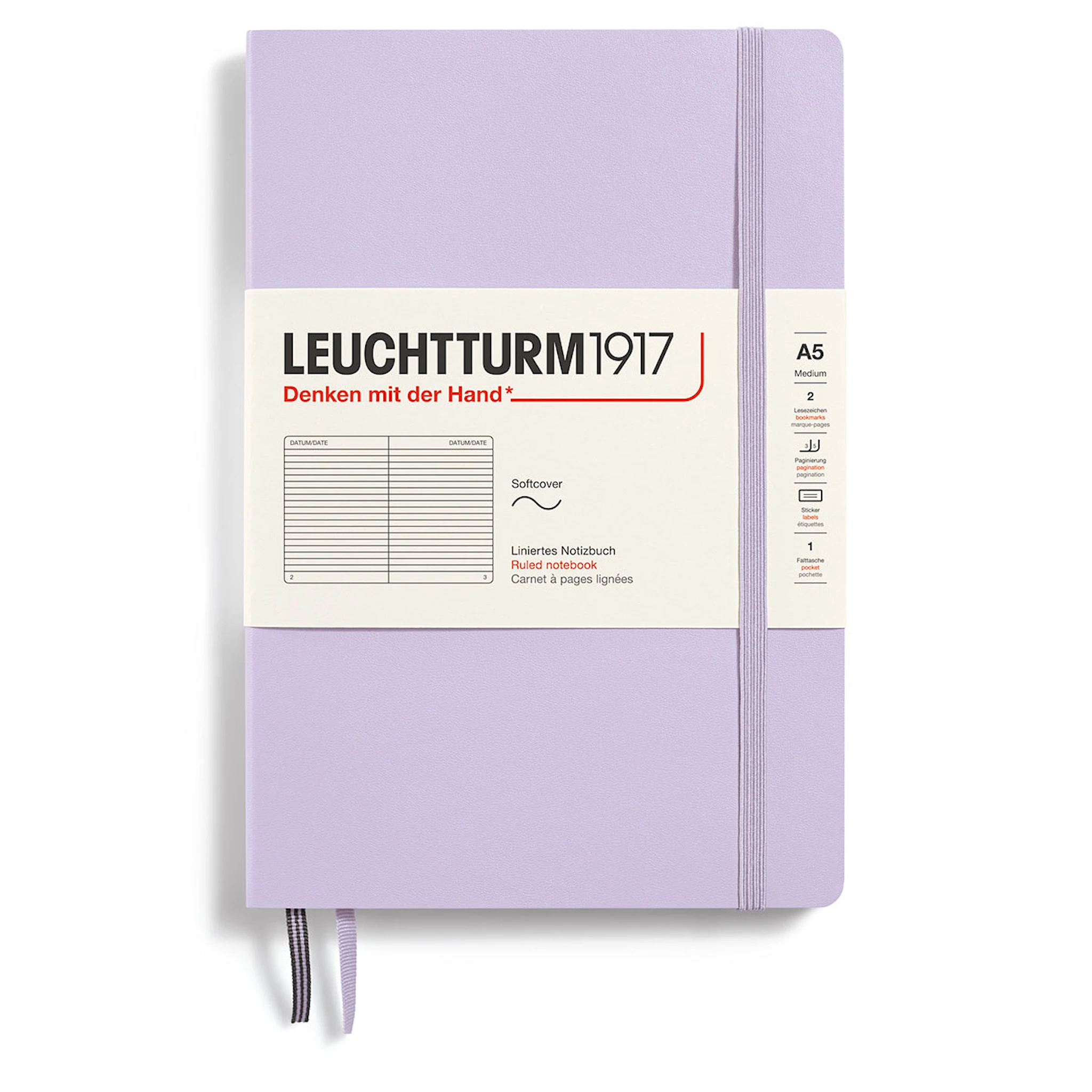 Produktbild för Anteckningsbok A5 Soft Linjerad Lilac Leuchtturm1917